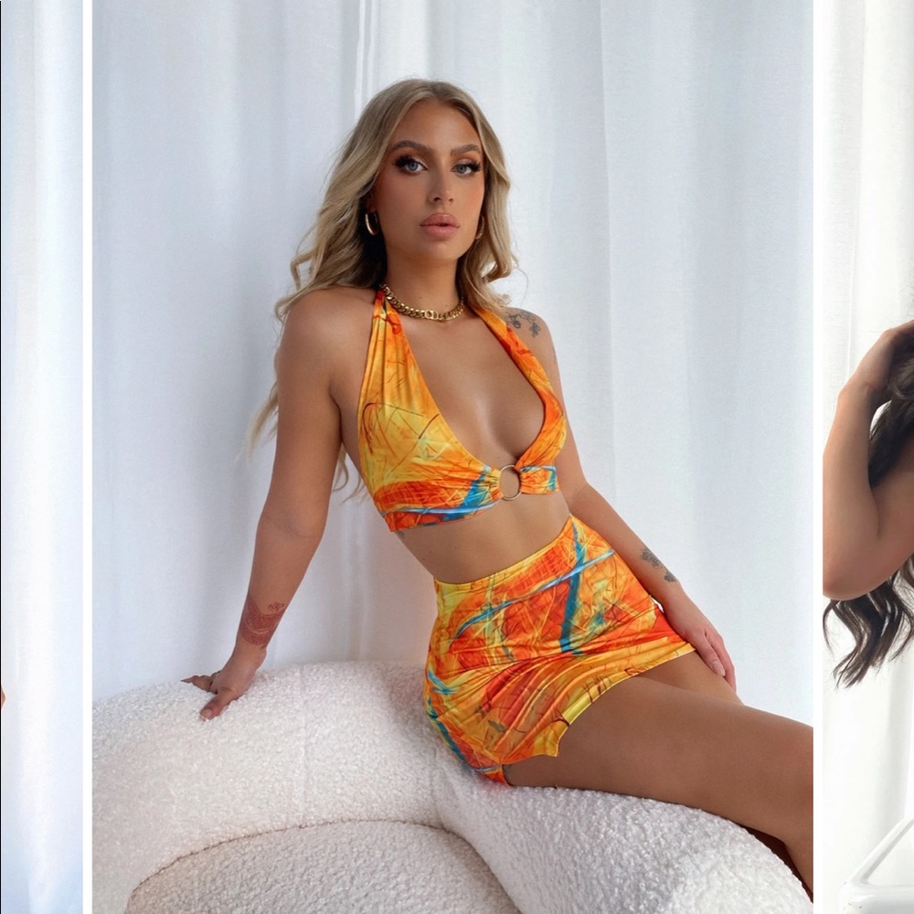 Outcast clothing melodia two piece set (orange)